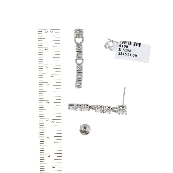 Fine 18K Gold 7.29 Ct Natural Diamonds Earrings - Picture 4 of 4